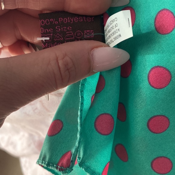 Polka Dot Linen Scarf - Picture 4 of 5